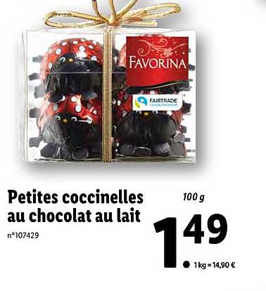 Petites Coccinelles Au Chocolat Au Lait Favorina