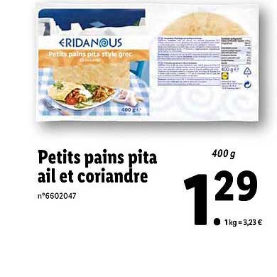 Petits Pains Pita Ail Et Coriandre