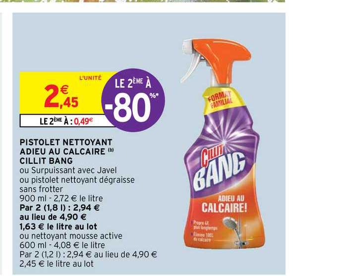 pistolet nettoyant adieu au calcaire cillit bang