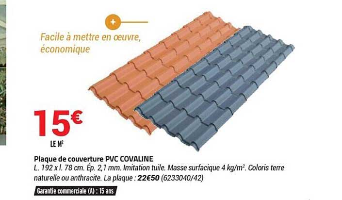 plaque de couverture pvc covaline