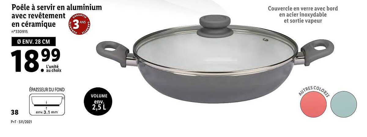 Poêle à Servir En Aluminium Avec Revêtement En Céramique