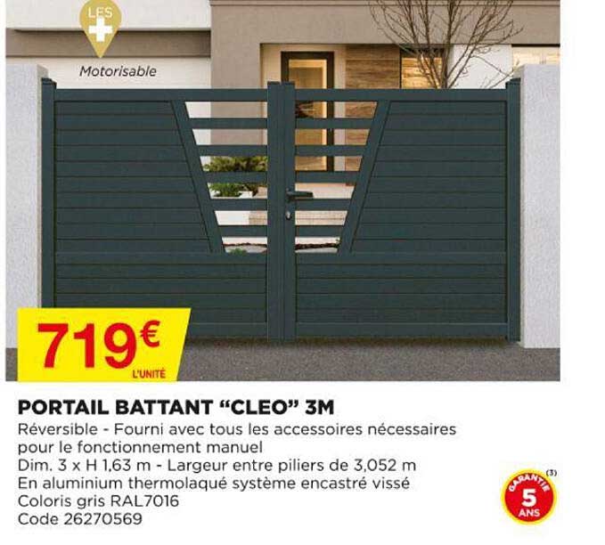 Portail Battant "cleo" 3m