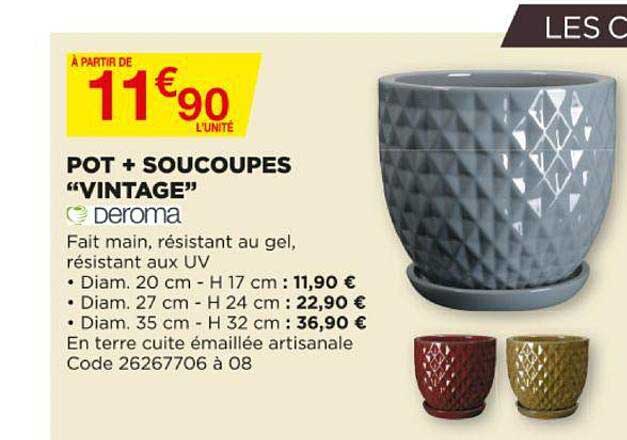 pot + soucoupes "vintage"