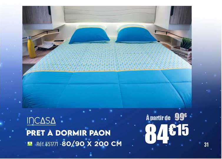 prêt à dormir paon incasa