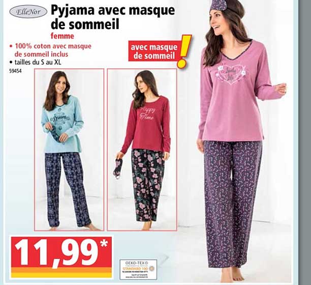 pyjama avec masque de sommeil ellnor