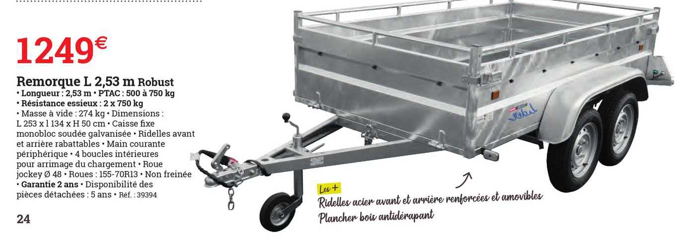 remorque l 2,53 m robust