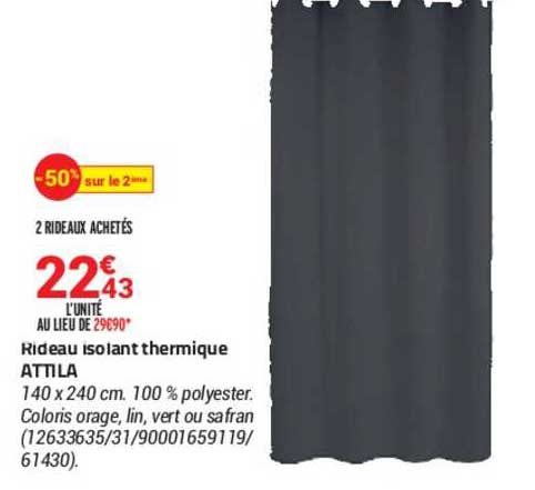 rideau isolant thermique attila