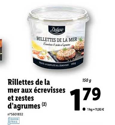 rillettes de la mer aux écrevisses et zestes d'agrumes deluxe