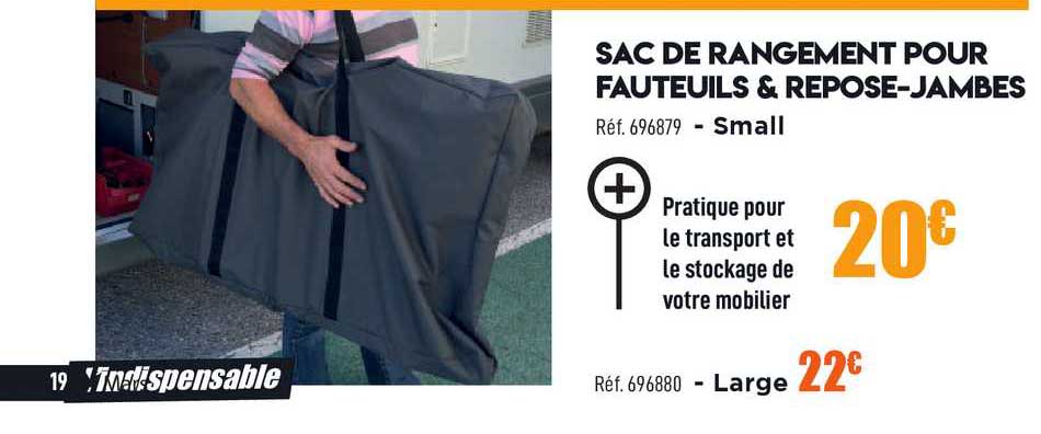 sac de rangement pour fauteuils & repose-jambes