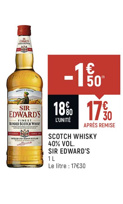 scotch whisky 40% vol. sir edward's