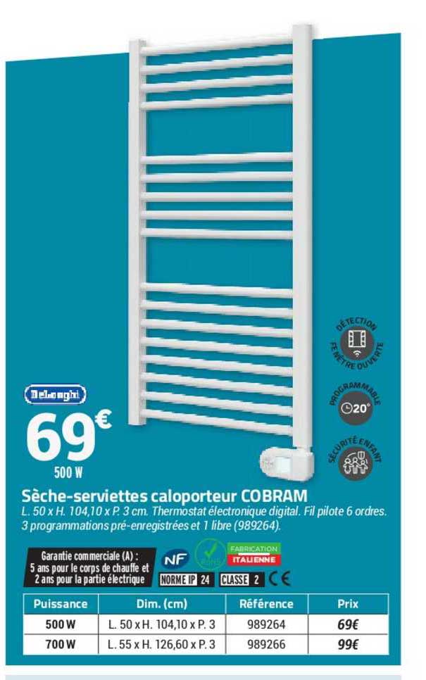 sèche-serviettes caloporteur cobram