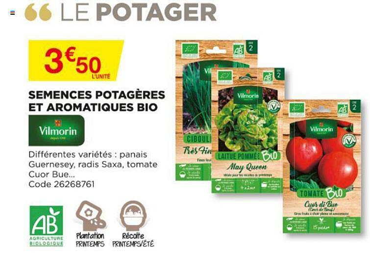 semences potagères et aromatiques bio vilmorin