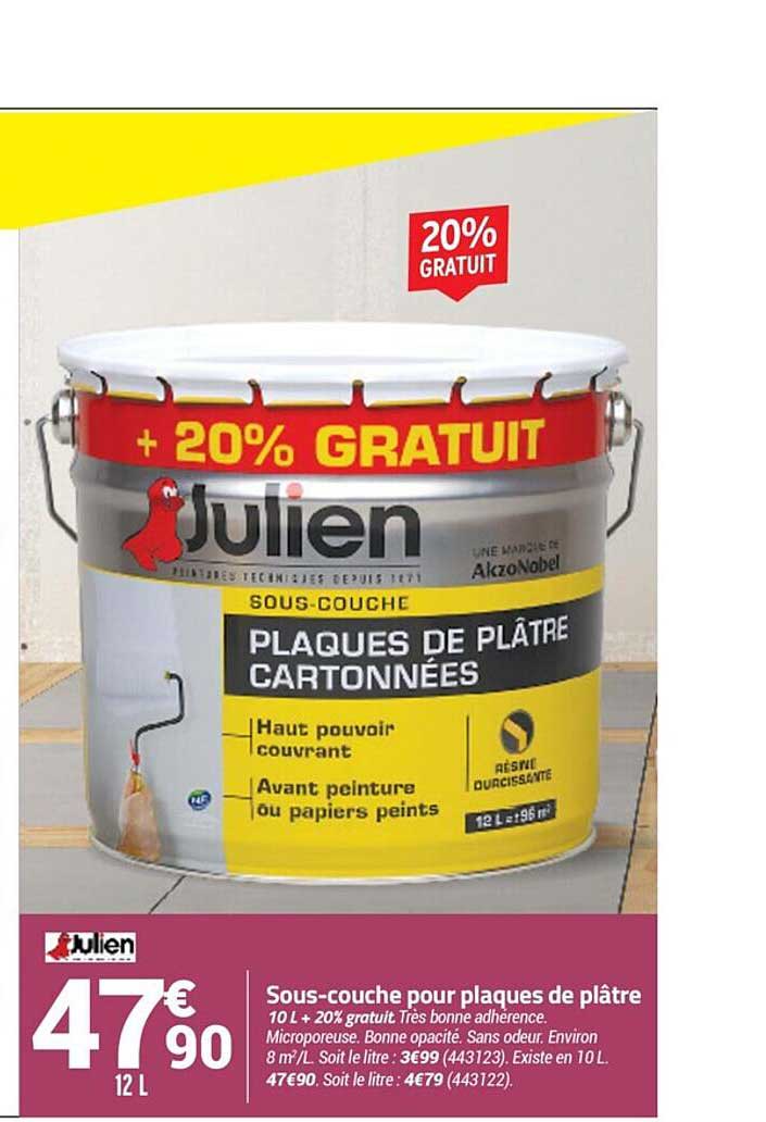 sous-couche pour plaques de plâtre julien