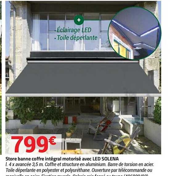 store banne coffre intégral motorisé avec led solena