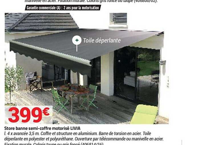 store banne semi-coffre motorisé livia
