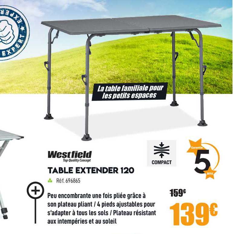 table extender 120 westfield