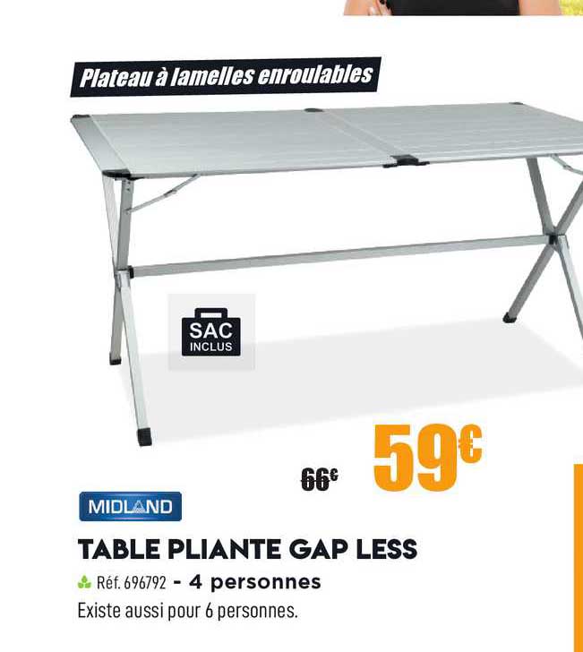table pliante gap less midland