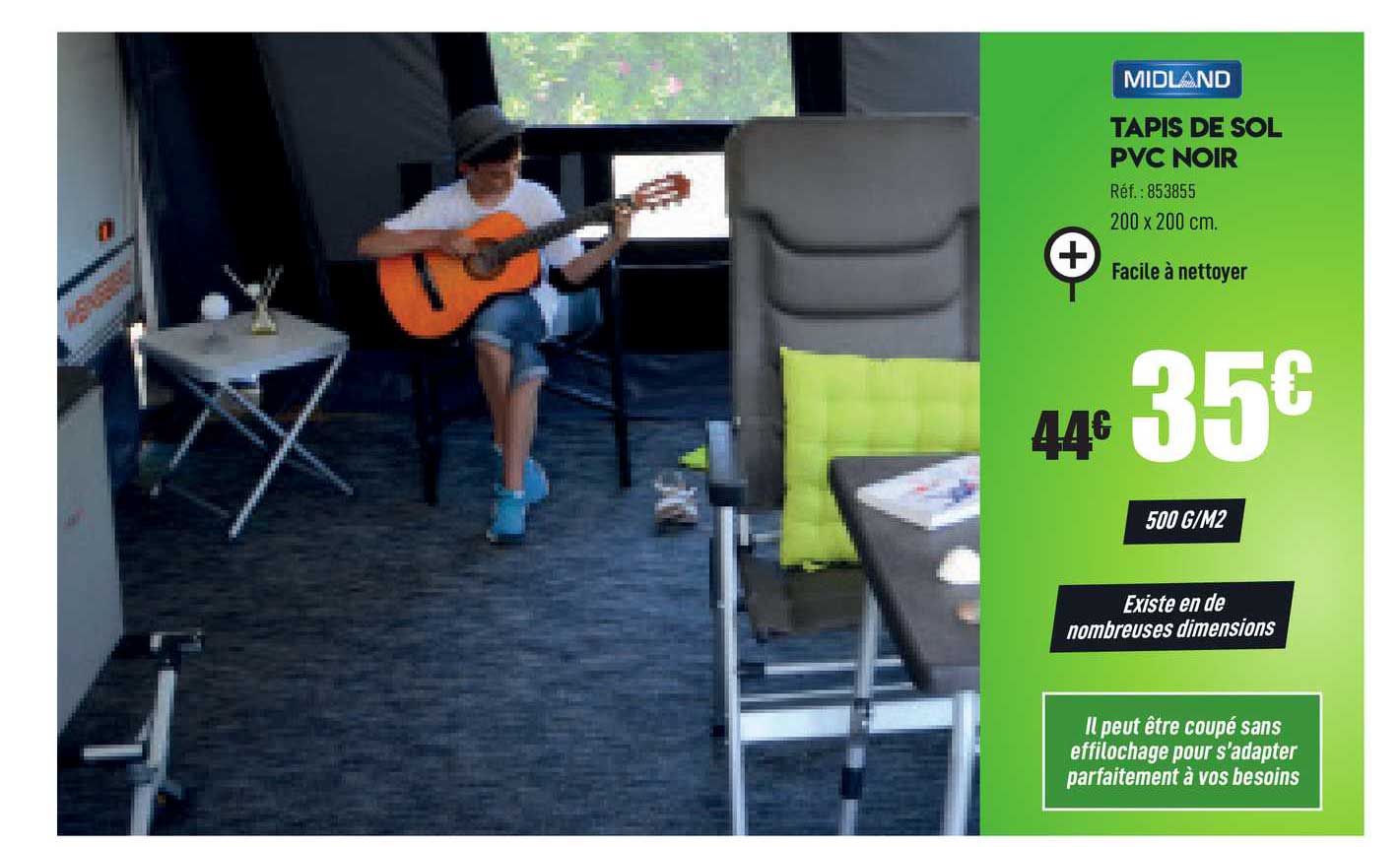 Tapis De Sol Pvc Noir Midland