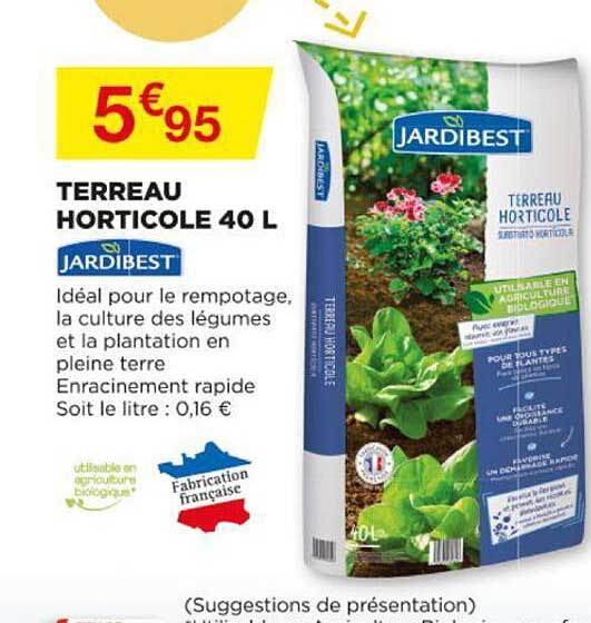 terreau horticole 40 l jardibest