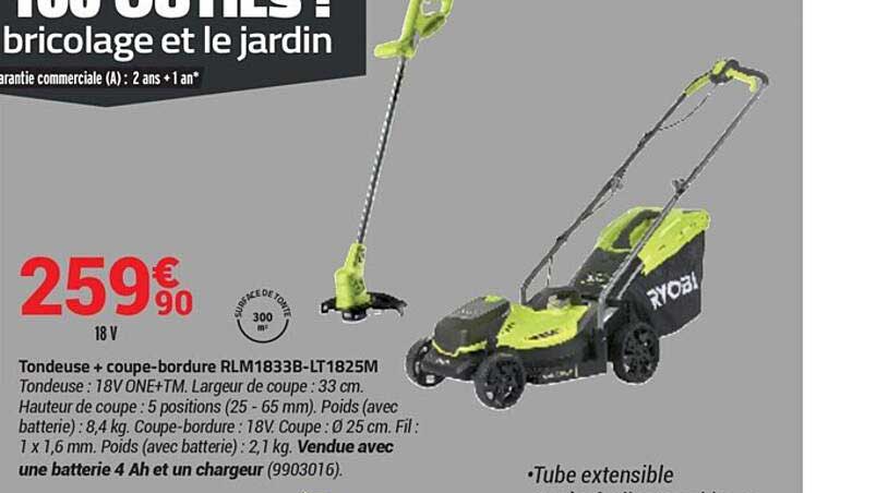 Tondeuse + Coupe-bordure Ryobi