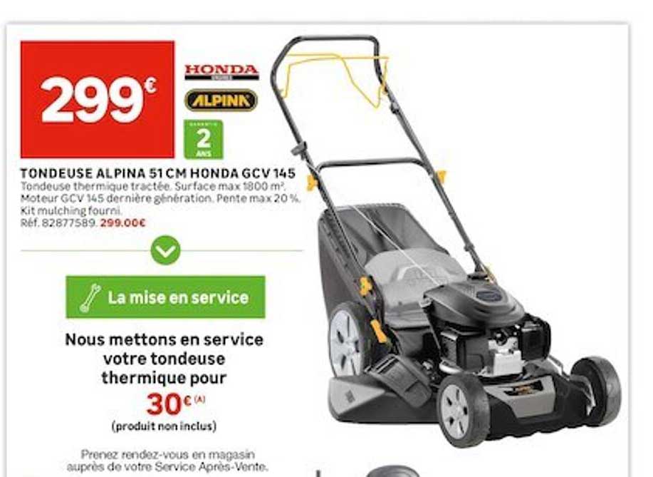 tondeuse alpina 51 cm honda gcv 145