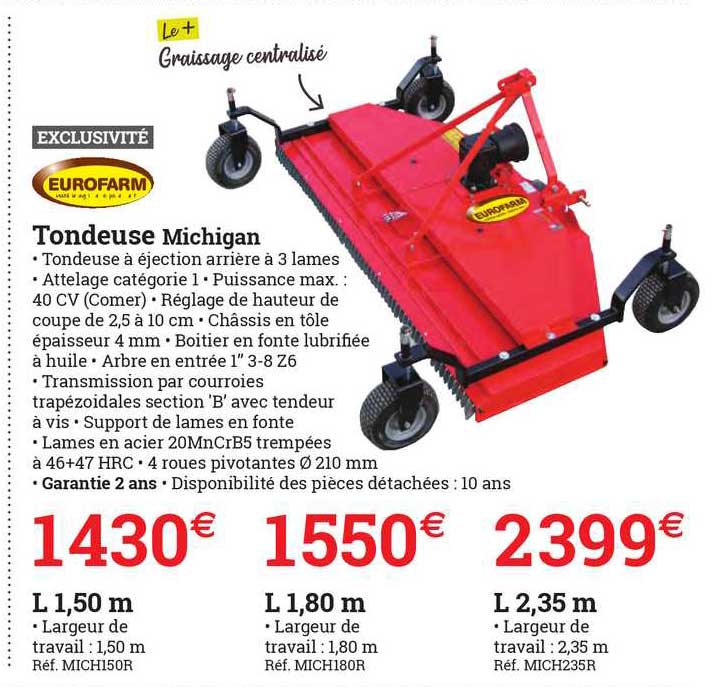tondeuse michigan eurofarm