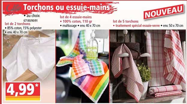 torchons ou essuie-mains