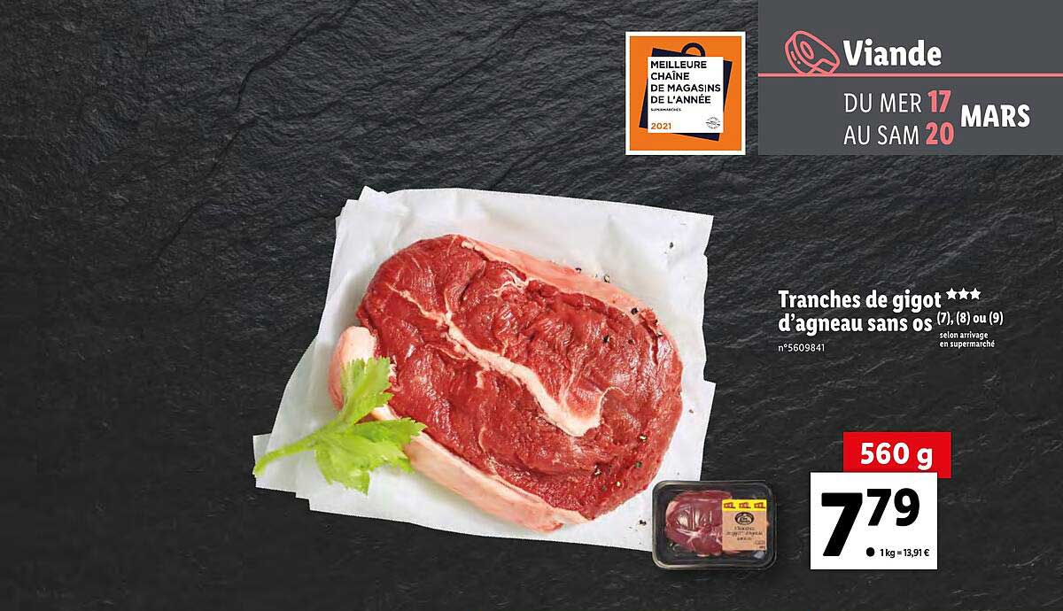 tranches de gigot d'agneau sans os