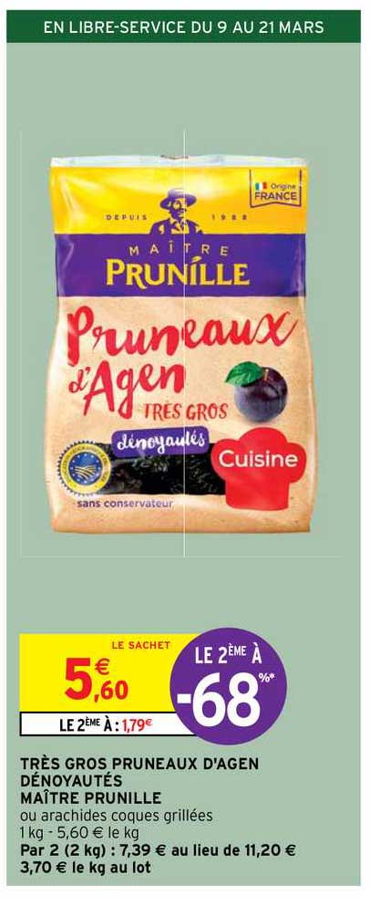 très gros pruneaux d'agen dénoyautés maître prunille