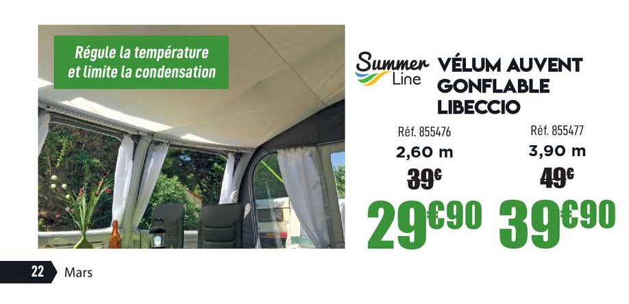 vélum auvent gonflable libeccio summer line