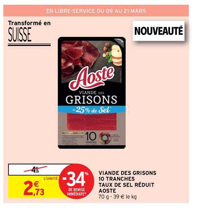 viande des grisons 10 tranches taux de sel réduit aoste