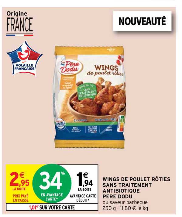 wings de poulet rôties sans traitement antibiotique père dodu