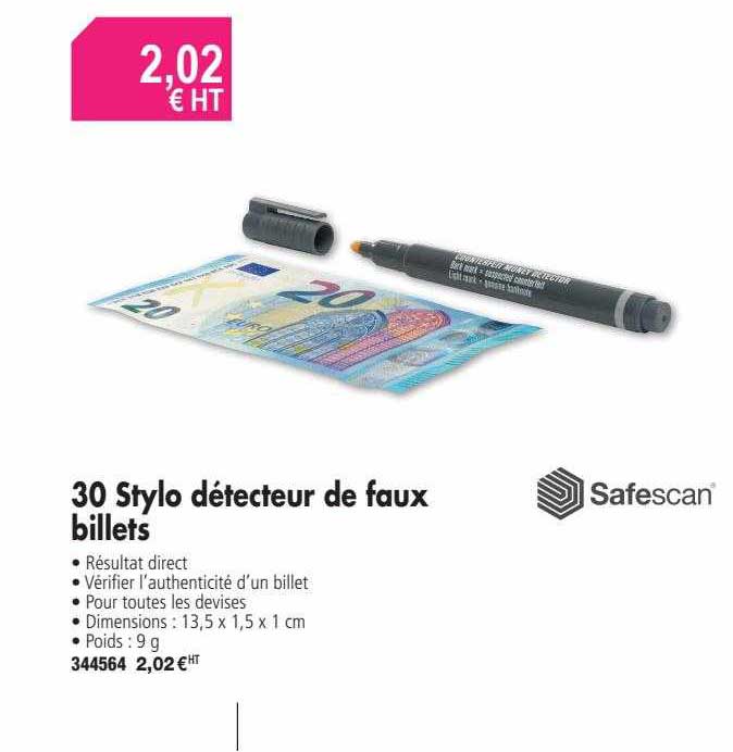 30 stylo détecteur de faux billets