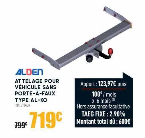 alden attelage pour véhicule sans porte-à-faux type al-ko