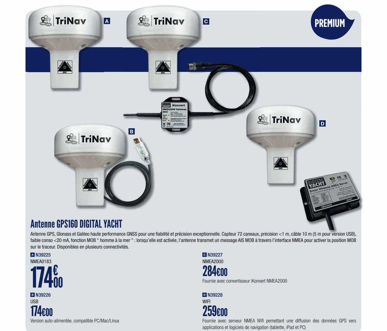 antenne gps160 digital yacht trinav