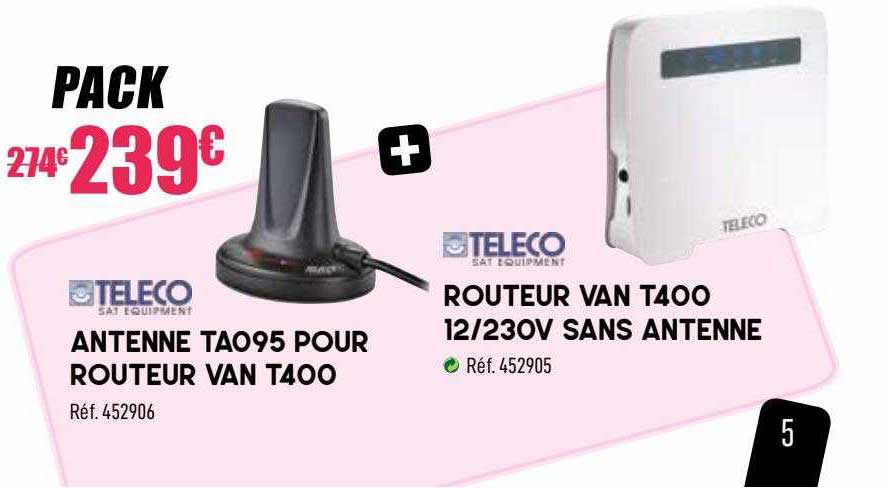 antenne ta095 pour routeur van t400, routeur van t400 12-230v sans antenne teleco