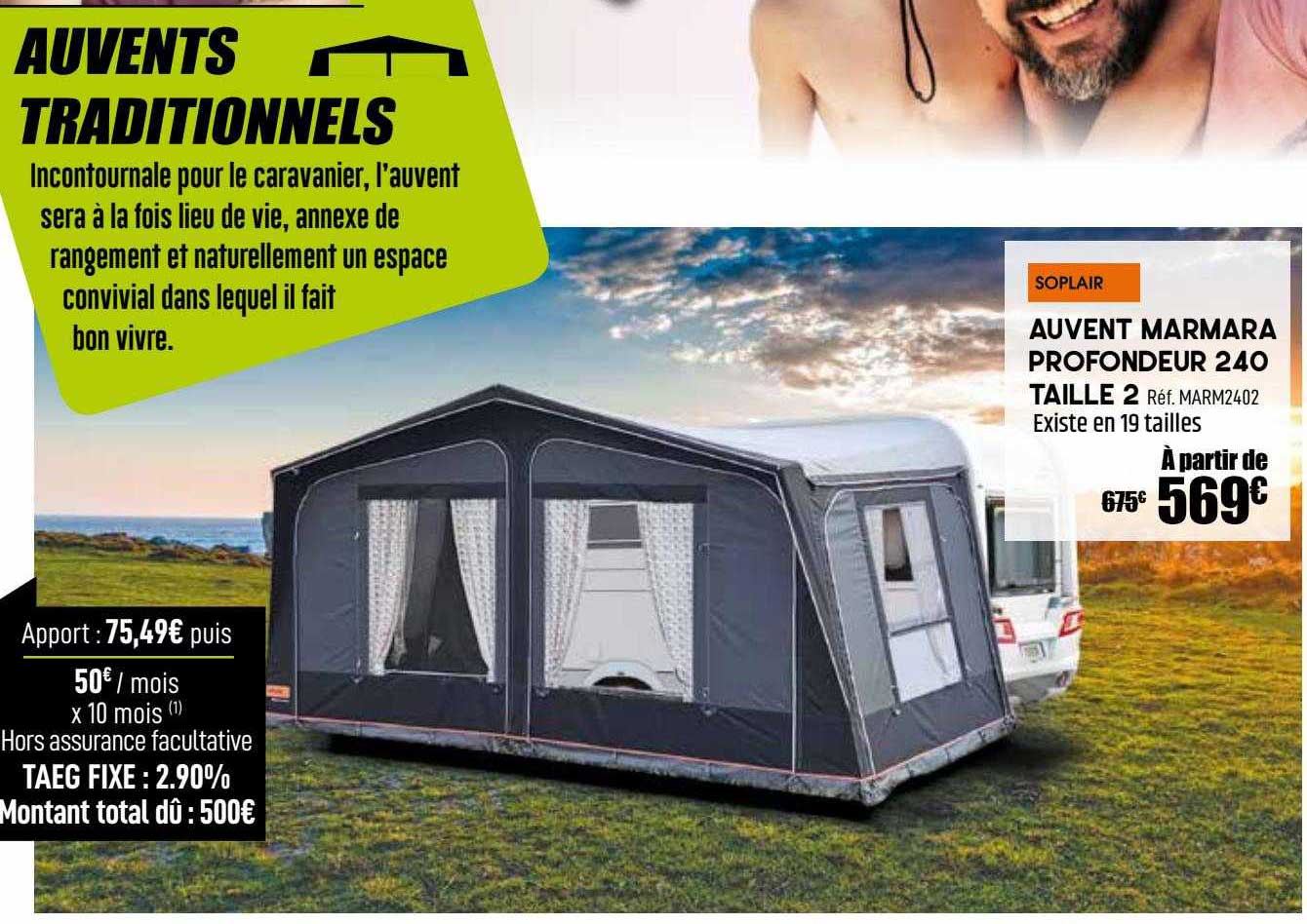 auvent marmara profondeur 240 taille 2