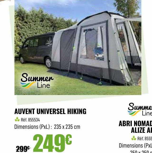 auvent universel hiking summer line
