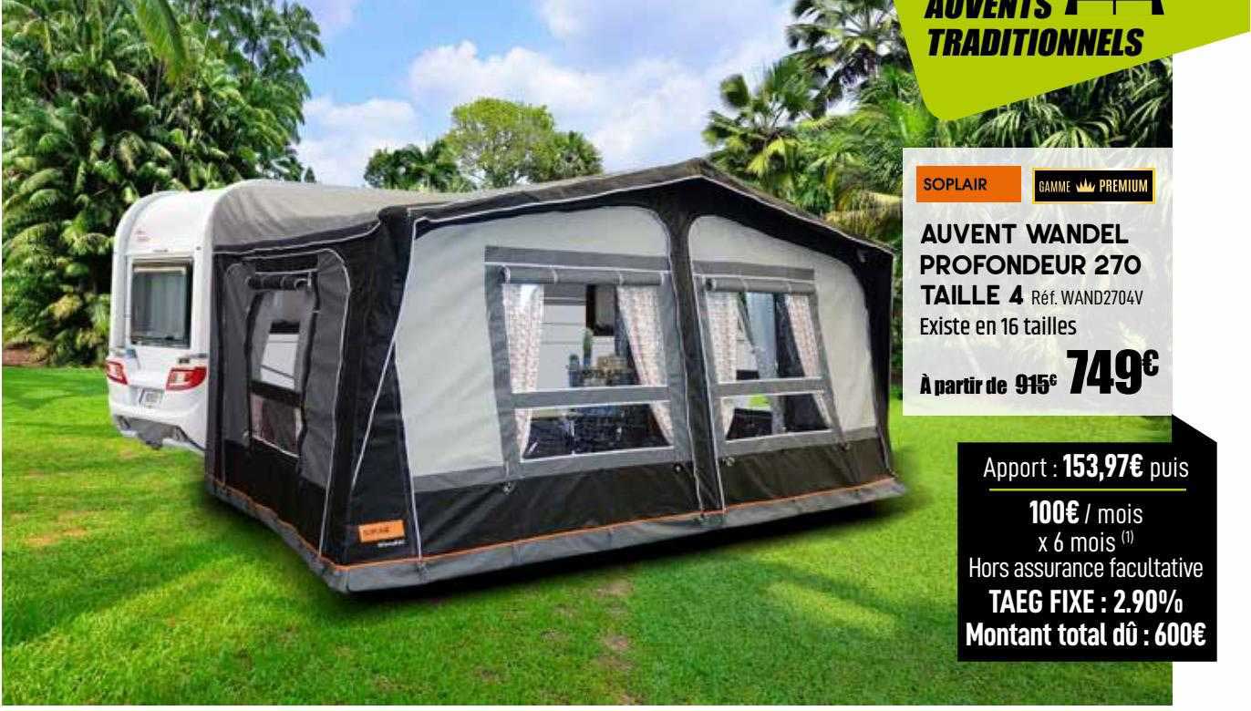 Auvent Wandel Profondeur 270 Taille 4
