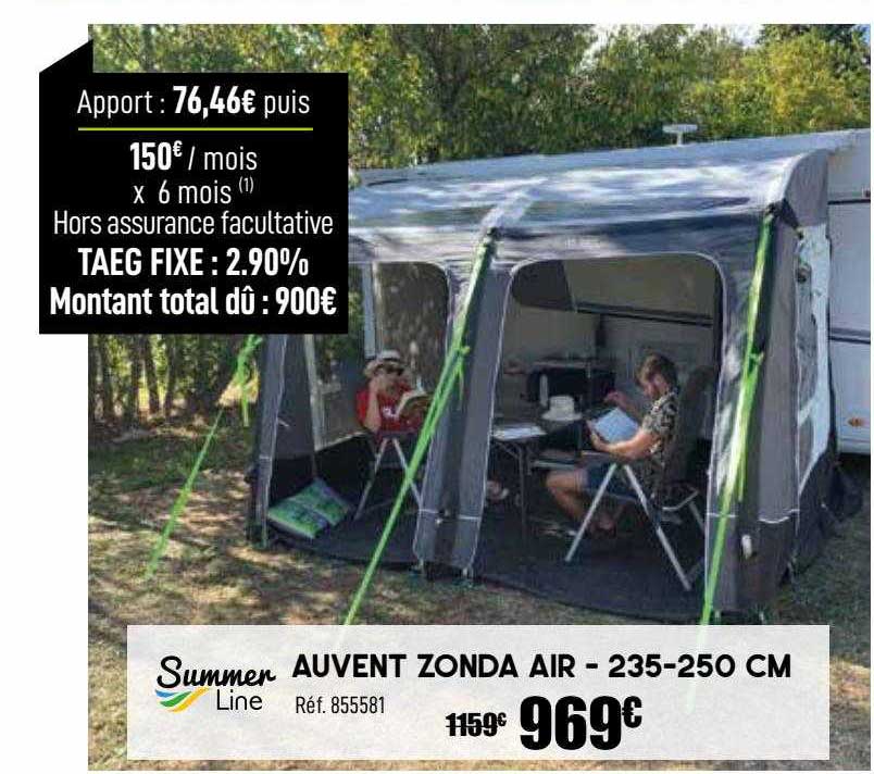 auvent zonda air - 235-250 cm summer line