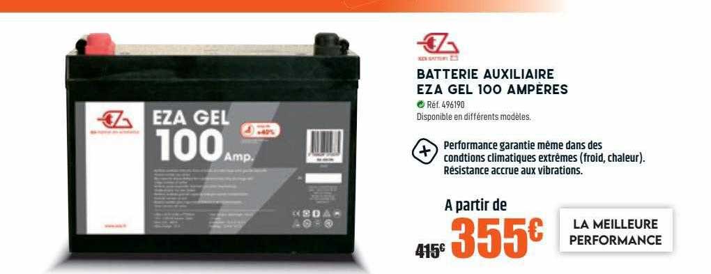 batterie auxiliaire eza gel 100 ampères