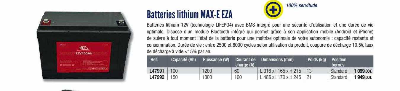 batteries lithium max-e eza