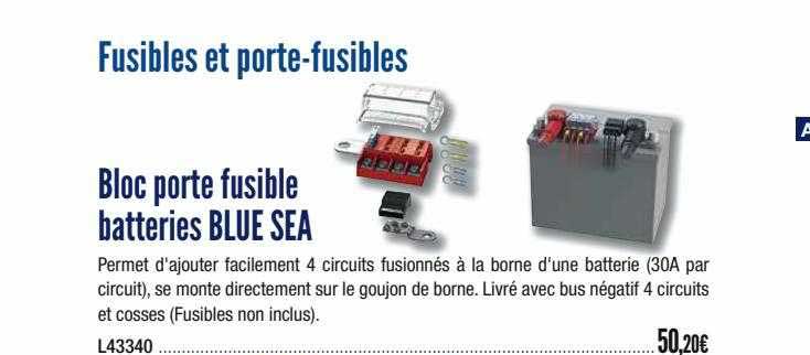 bloc porte fusible batteries blue sea