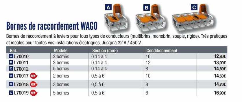 bornes de raccordement wago