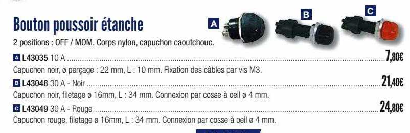 bouton poussoir étanche