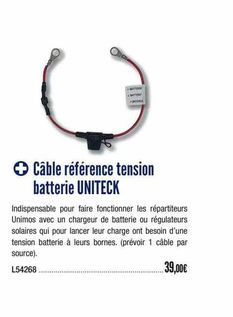 câble référence tension batterie uniteck