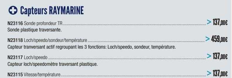 capteurs raymarine