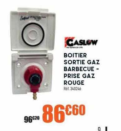 caslow boitier sortie gaz barbecue - prise gaz rouge