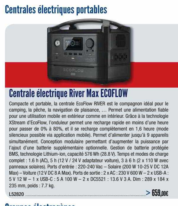 centrale électrique river max ecoflow