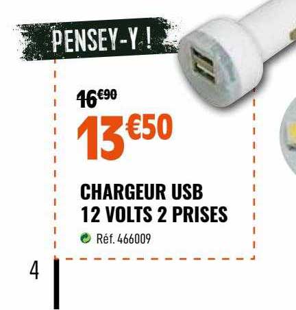 Chargeur Usb 12 Volts 2 Prises